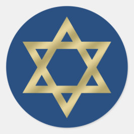 Gold Star von David Navy Blue Runder Aufkleber