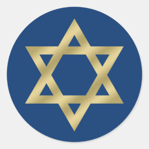 Gold Star von David Navy Blue Runder Aufkleber