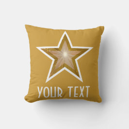 "Gold Star" 'Votre Texte jetez oreiller carré or