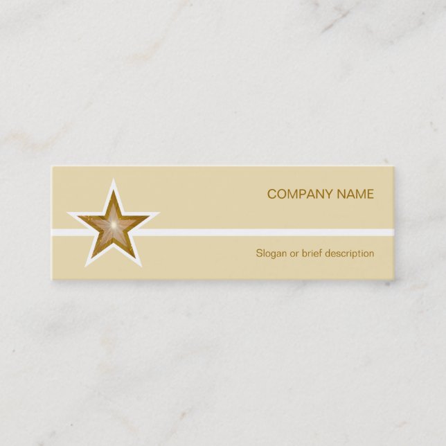Gold Star weiße Visitenkartenleuchte Mini Visitenkarte (Vorderseite)