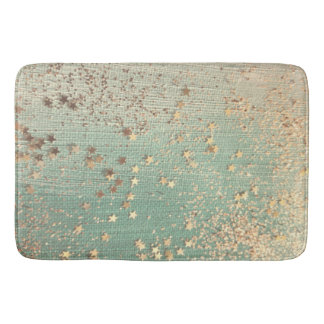 Gold Stardust auf Sea Green Badematte