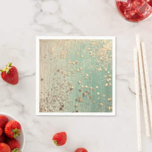 Gold Stardust auf Sea Green Serviette