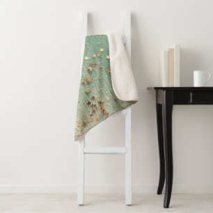 Gold Stardust auf Sea Green Sherpadecke