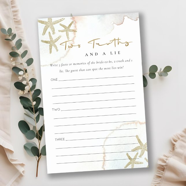 Gold Starfish 2 Truth & A Lie Brautparty Spiel (Von Creator hochgeladen)