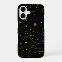 Gold Starry Night Celestial Phone Case