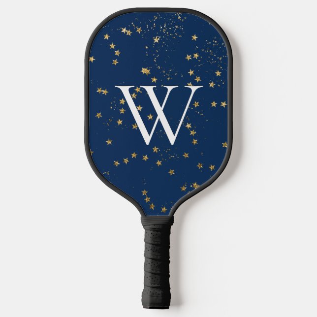 Gold Starry Night Novelty Pickleball Schläger (Rückseite)