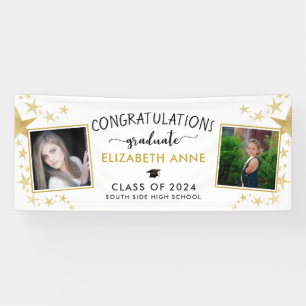 Gold Stars 2 Fotos Herzlichen Glückwunsch Graduate Banner