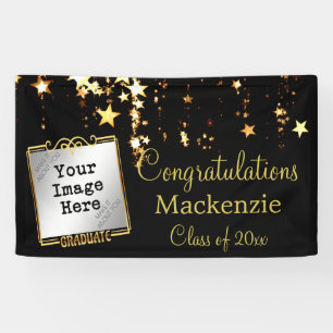 Gold Stars Abschluss-Zeichen mit Foto Banner