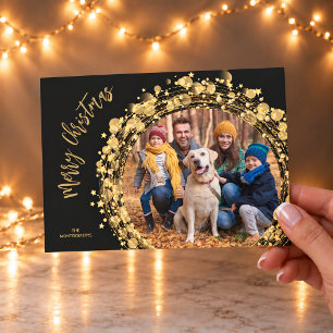 Gold Stars auf Black Merry Weihnachten Foto