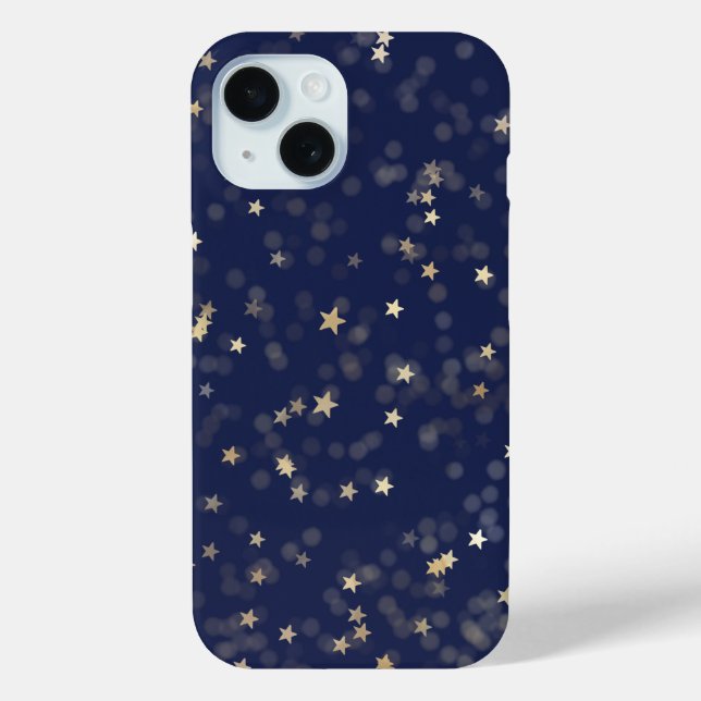 Gold Stars auf blau Case-Mate iPhone Hülle (Rückseite)