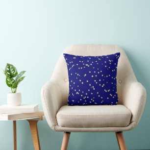 Gold Stars auf blau Kissen