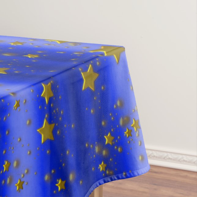 Gold Stars auf Blue Christmas Tischdecke (Beispiel)
