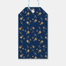 Gold Stars auf dunkelblauem Hintergrund Geschenkanhänger
