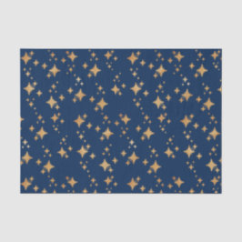 Gold Stars auf dunkelblauem Hintergrund Seidenpapier