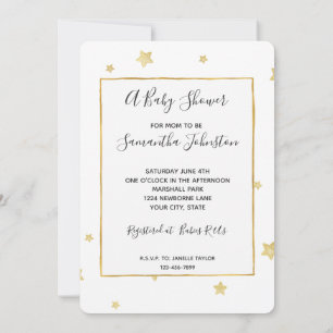Gold Stars Baby Dusche Einladung