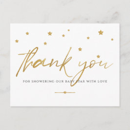 Gold Stars Baby Dusche Vielen Dank Postkarte
