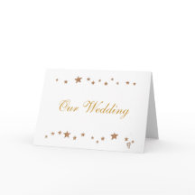 Gold Stars Border, Wedding Invitation Cards