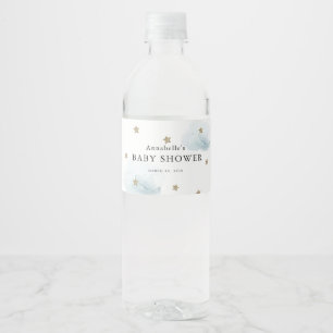 Gold Stars & Clouds Baby Dusche Wasser Flasche Eti