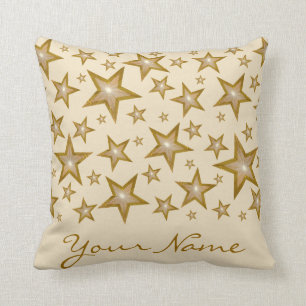 "Gold" Stars "Dein Name" Wurfkissen Kissen