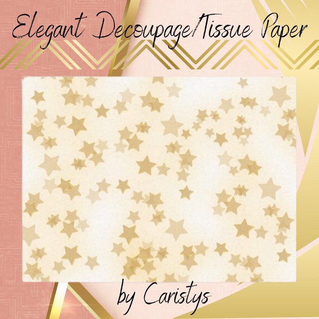 Gold Stars Dekoupage Wrap Tissue Paper Seidenpapier (Von Creator hochgeladen)