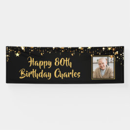 Gold Stars des 80. oder eines beliebigen Geburtsta Banner