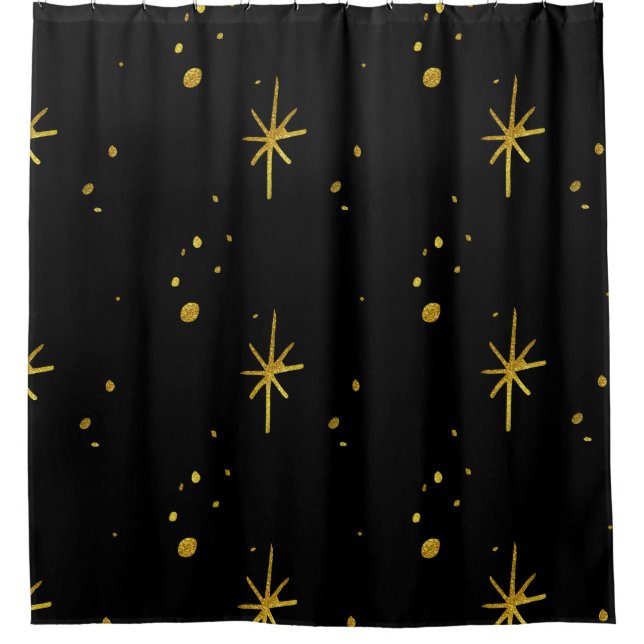 Gold Stars Duschvorhang (Vorderseite)