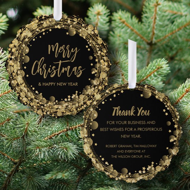 Gold Stars für Black Business Vielen Dank Ornament Karte (Von Creator hochgeladen)