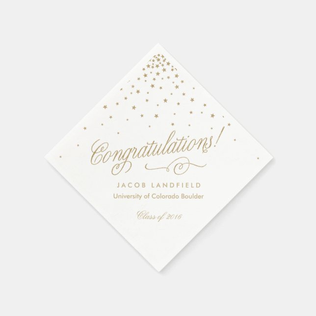 Gold Stars Glückwunsch 2016 Graduation Party Serviette (Ecke)