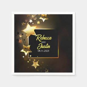 Gold Stars glühen Serviette