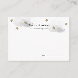 Gold Stars & Gray Clouds Baby Shower Adminkarten Begleitkarte