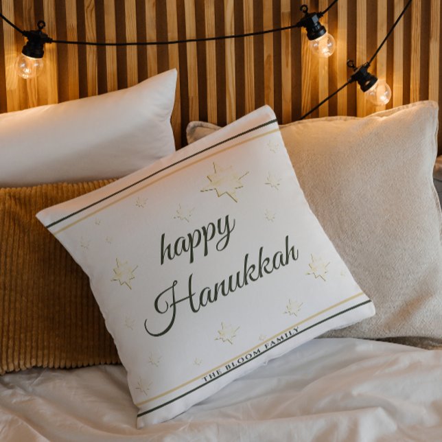 Gold Stars | Happy Hanukkah | INDIVIDUELLE NAME Kissen (Von Creator hochgeladen)