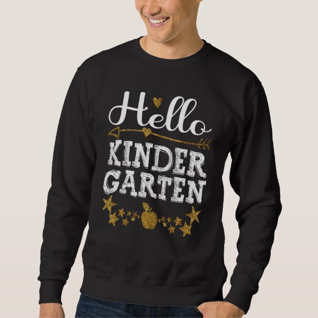 Gold Stars Hello Kindergarten Squad First Day Tee (Vorderseite)