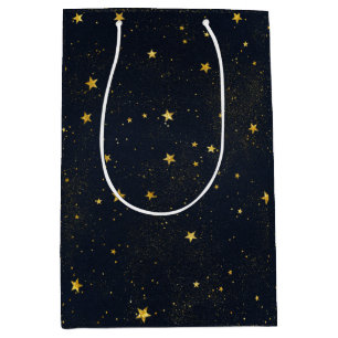 Gold Stars in der nächtlichen Luft Mittlere Geschenktüte