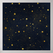 Gold Stars in der nächtlichen Luft