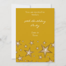 Gold Stars invitation or vertical