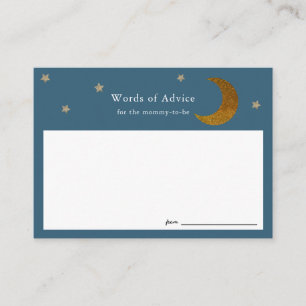 Gold Stars & Lune Baby shower cartes de conseil