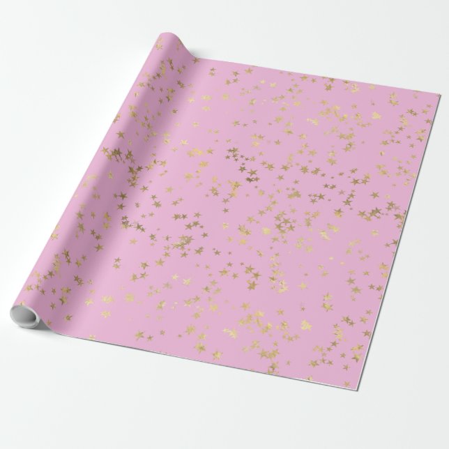 Gold Stars Minimalistisch Elegante Geschenkpapier (Ungerollt)
