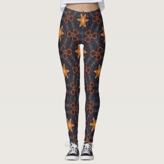 Gold Stars mit blauem Hintergrund Leggings