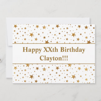Gold Stars mit Botschaft zum Geburtstag Einladung
