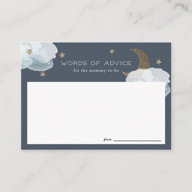 Gold Stars & Moon Baby Shower Cards Begleitkarte (Vorderseite)