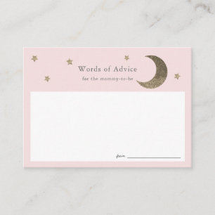 Gold Stars & Moon Pink Baby Shower Cards Begleitkarte