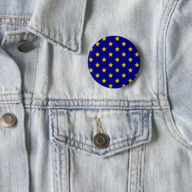 Gold Stars Muster, Navy Blue, Exklusiv Button (Beispiel)