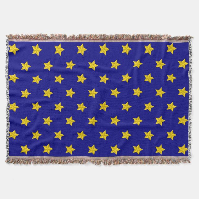 Gold Stars Muster, Navy Blue, Exklusiv Decke (Vorderseite)