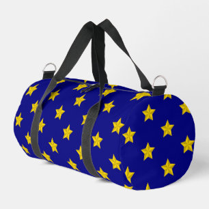 Gold Stars Muster, Navy Blue, Exklusiv Duffle Bag