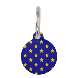 Gold Stars Muster, Navy Blue, Exklusiv Haustiermarke