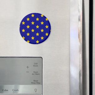 Gold Stars Muster, Navy Blue, Exklusiv Magnet