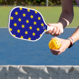 Gold Stars Muster, Navy Blue, Exklusiv Pickleball Schläger