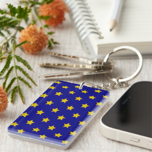 Gold Stars Muster, Navy Blue, Exklusiv Schlüsselanhänger