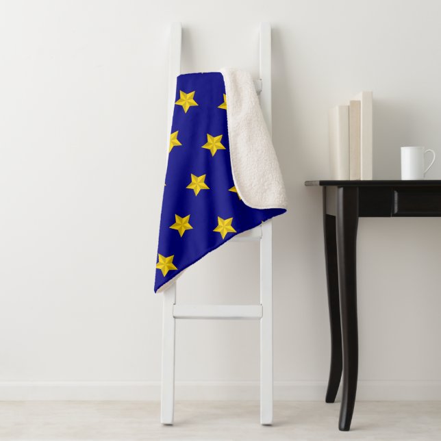 Gold Stars Muster, Navy Blue, Exklusiv Sherpadecke (Beispiel)