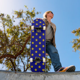 Gold Stars Muster, Navy Blue, Exklusiv Skateboard
